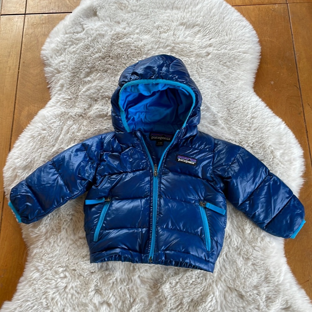 Patagonia baby high loft down sweater hoody jacket - like new